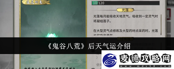 鬼谷八荒后天气运介绍