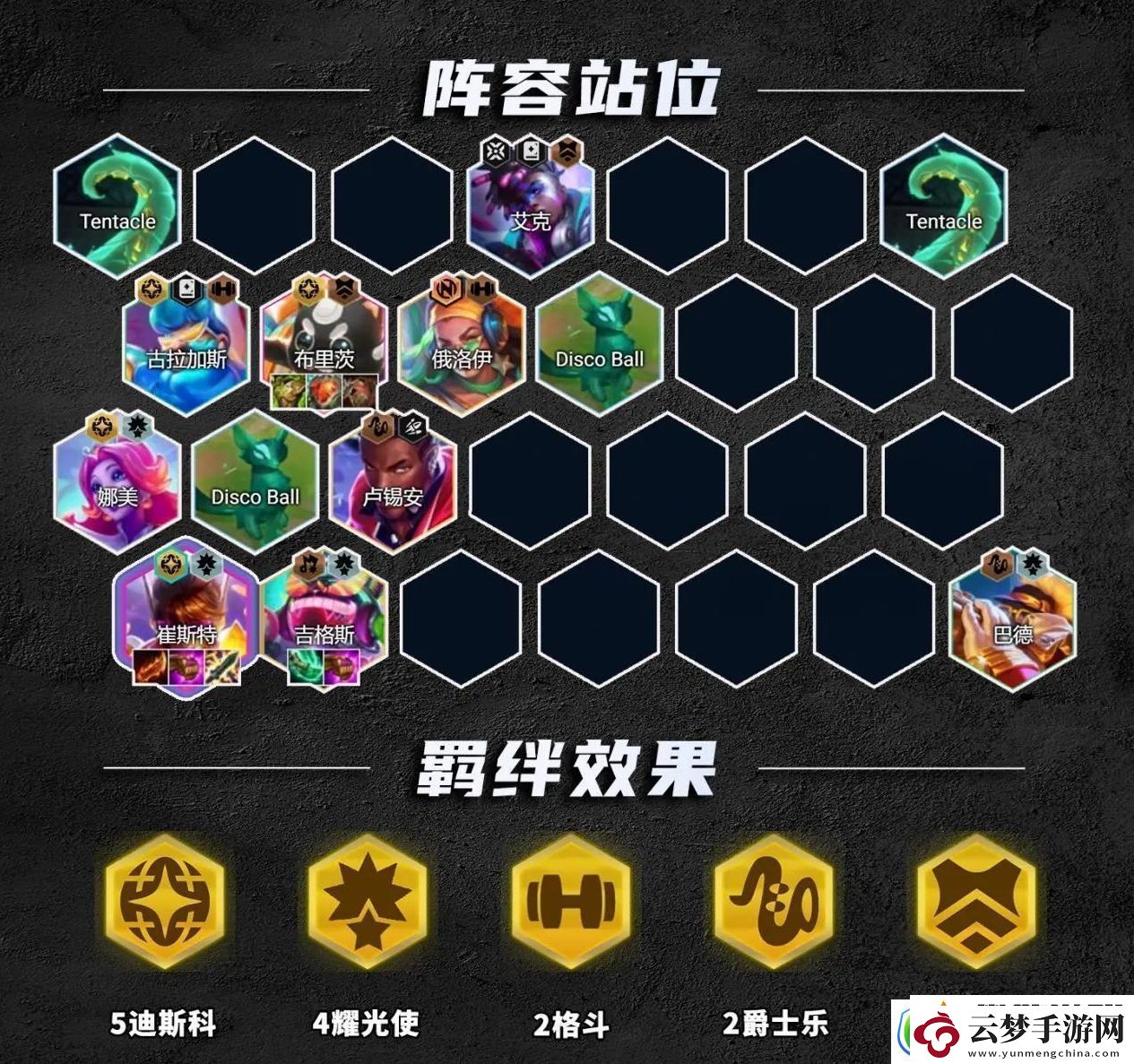 金铲铲之战S10迪斯科崔斯特阵容攻略