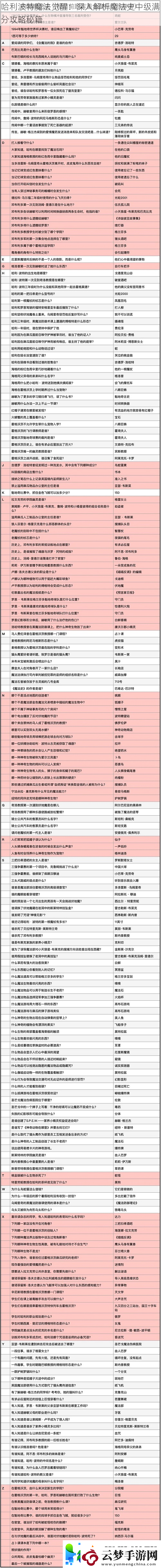 哈利波特魔法觉醒：深入解析魔法史中级满分攻略秘籍