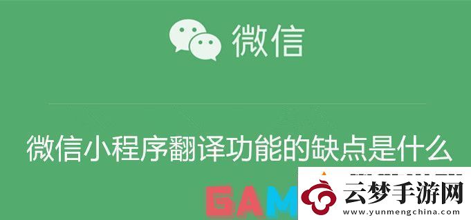 微信小程序翻译功能的缺点是什么-微信小程序翻译功能的缺点介绍